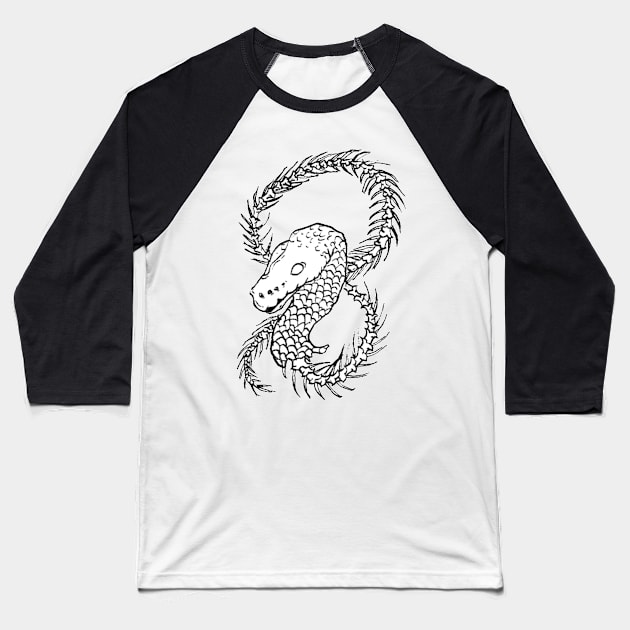 Infinite Snake Baseball T-Shirt by apokatastasis